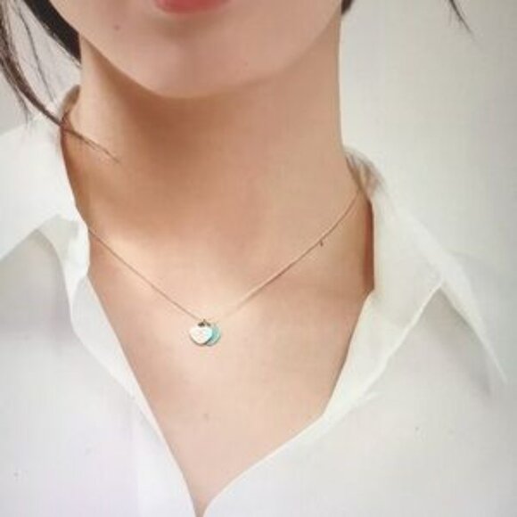 Tiffany & Co. Silver and Blue Heart Pendant Necklace - Picture 3 of 5